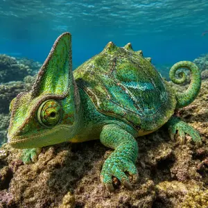 Chameleon + Sea turtle